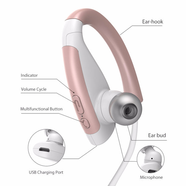 Pink Color Wireless Bluetooth Earphones