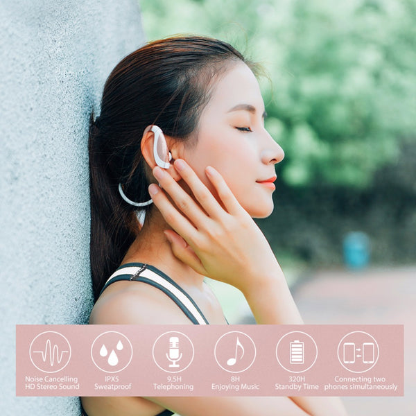 Pink Color Wireless Bluetooth Earphones